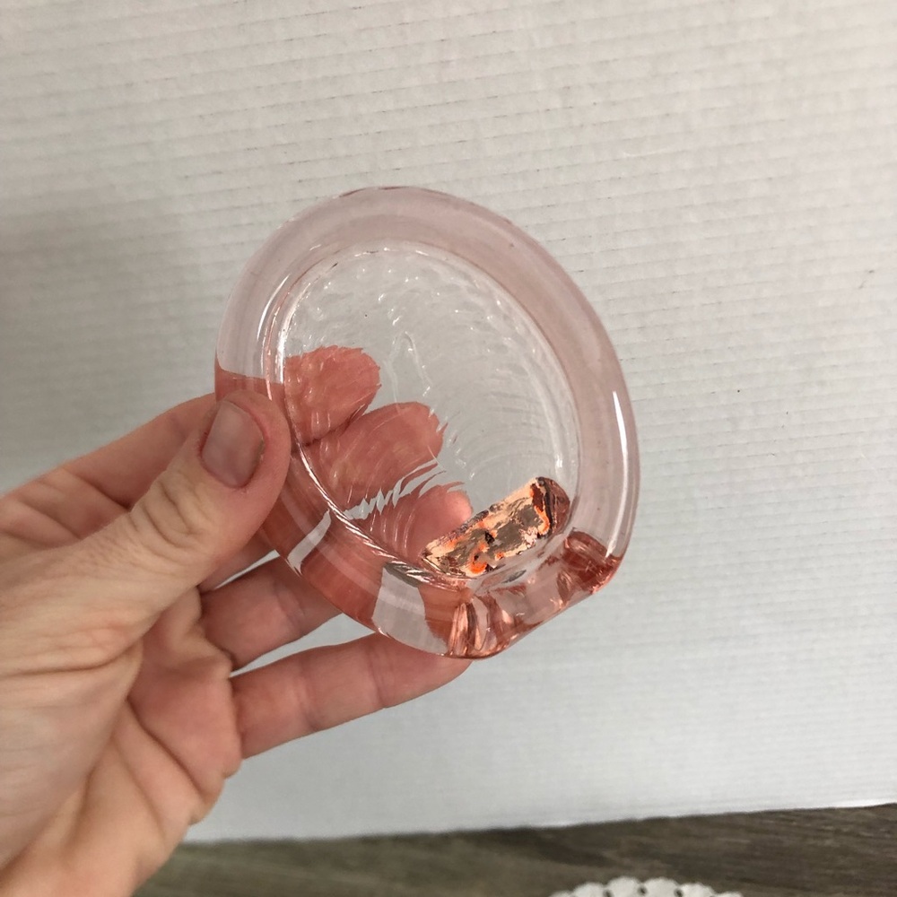 Vtg Oval Pink Glass Picture Frame - Picture 11 of 11